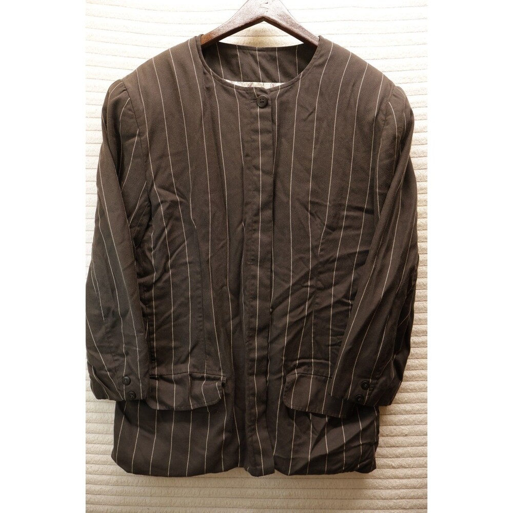 Vtg 90s Mood Krizia Womens Coat SZ 12 Black Plaid Pockets Classic Unique Pencil